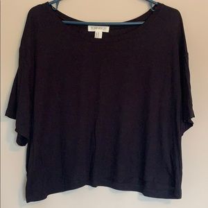 F21 BLACK SLOUCHY CROP TOP